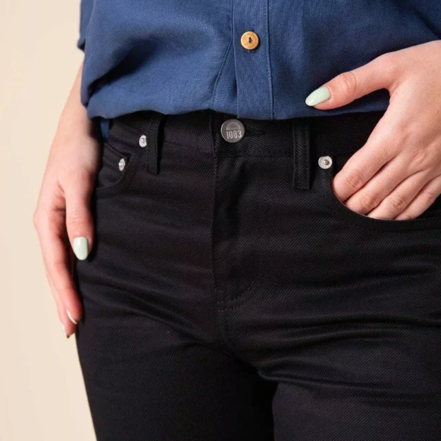 1083 - JEANS DROIT 201N coton bio denimoriginal uni noir