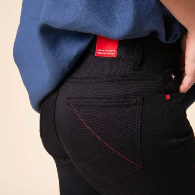 1083 - JEANS DROIT 201N coton bio denimoriginal uni noir