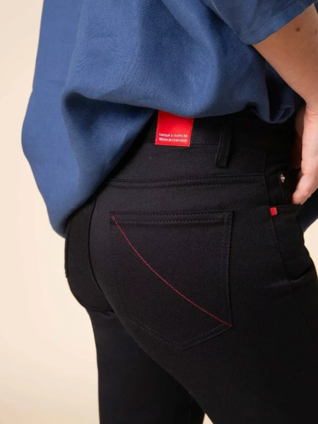 1083 - JEANS DROIT 201N coton bio denimoriginal uni noir