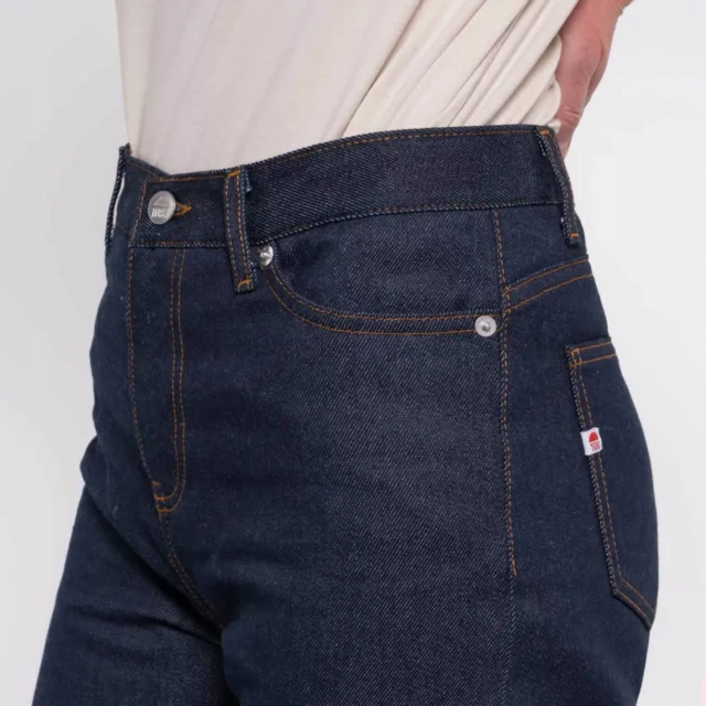 1083 - JEANS SELVEDGE AJUSTE 203H taille haute coton bio indigo brut