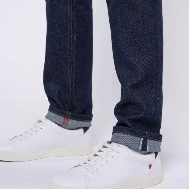 1083 - JEANS SELVEDGE AJUSTE 203H taille haute coton bio indigo brut