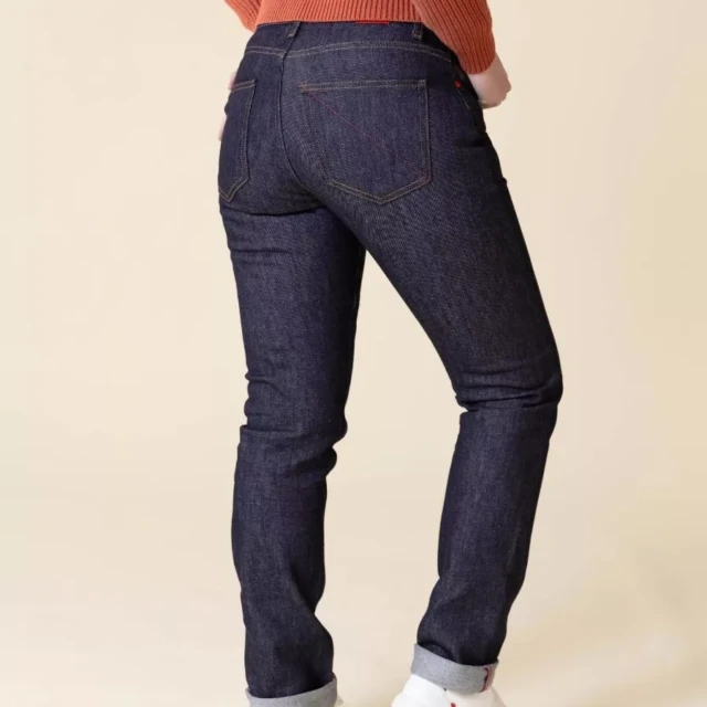 1083 - JEANS AJUSTE 203N flex coton bio superdenim indigo brut Femme