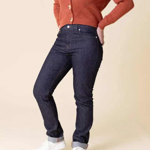 1083 - JEANS AJUSTE 203N flex coton bio superdenim indigo brut Femme