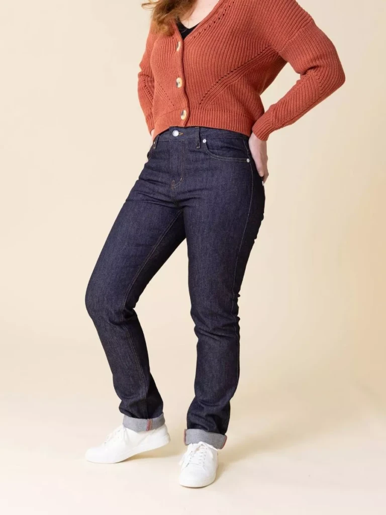 1083 - JEANS AJUSTE 203N flex coton bio superdenim indigo brut Femme