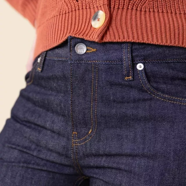 1083 - JEANS AJUSTE 203N flex coton bio superdenim indigo brut Femme
