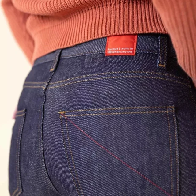 1083 - JEANS AJUSTE 203N flex coton bio superdenim indigo brut Femme