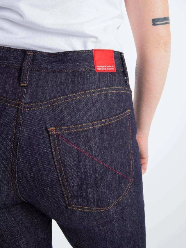 1083 - JEANS SLIM 204H FUSELE taille haute coton bio filidenim flex indigo brut