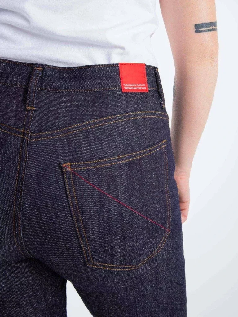 1083 - JEANS SLIM 204H FUSELE taille haute coton bio filidenim flex indigo brut