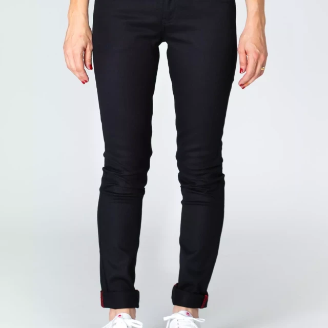 1083 - JEANS SLIM 204N FUSELE coton bio filidenim flex uni noir Femme