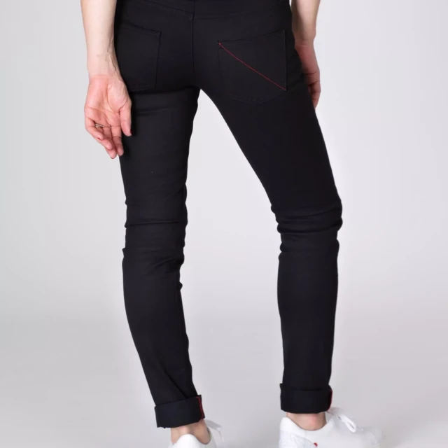 1083 - JEANS SLIM 204N FUSELE coton bio filidenim flex uni noir Femme