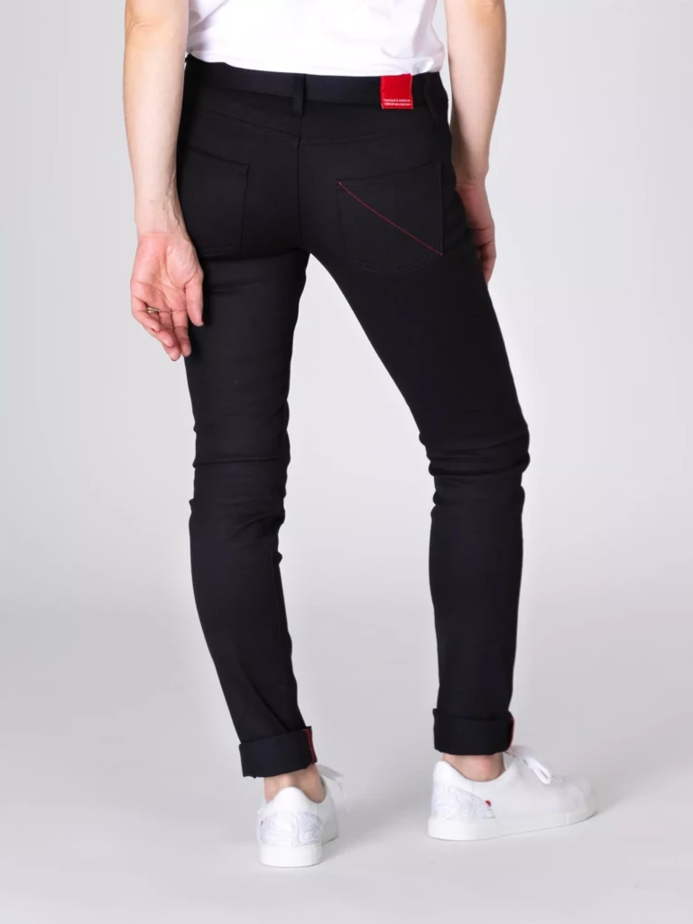 1083 - JEANS SLIM 204N FUSELE coton bio filidenim flex uni noir Femme