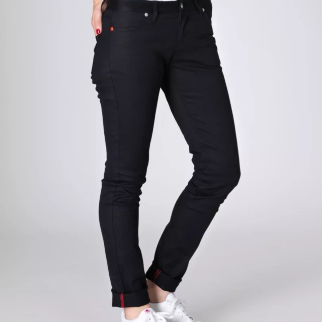1083 - JEANS SLIM 204N FUSELE coton bio filidenim flex uni noir Femme