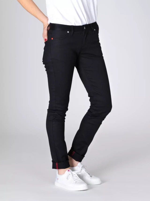 1083 - JEANS SLIM 204N FUSELE coton bio filidenim flex uni noir Femme
