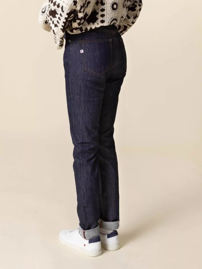 1083 - JEANS SLIM 204N FUSELE taille normale coton bio filidenim flex indigo brut