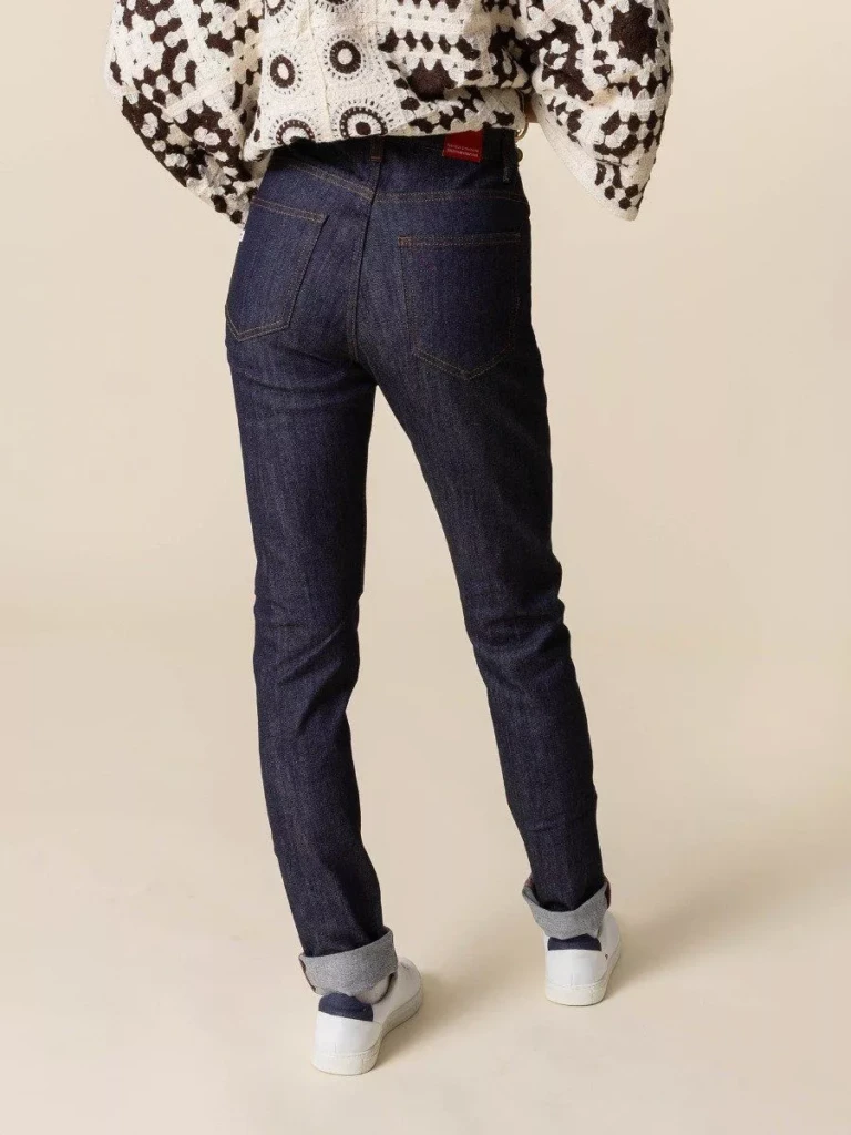 1083 - JEANS SLIM 204N FUSELE taille normale coton bio filidenim flex indigo brut