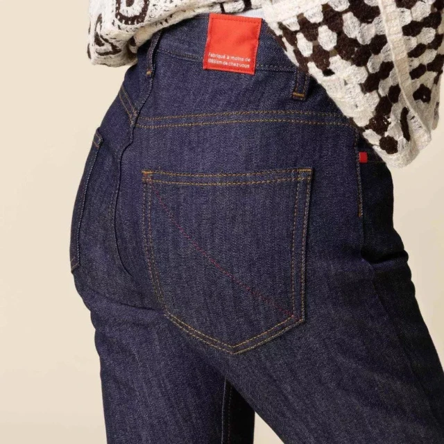 1083 - JEANS SLIM 204N FUSELE taille normale coton bio filidenim flex indigo brut