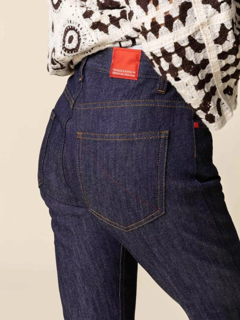 1083 - JEANS SLIM 204N FUSELE taille normale coton bio filidenim flex indigo brut