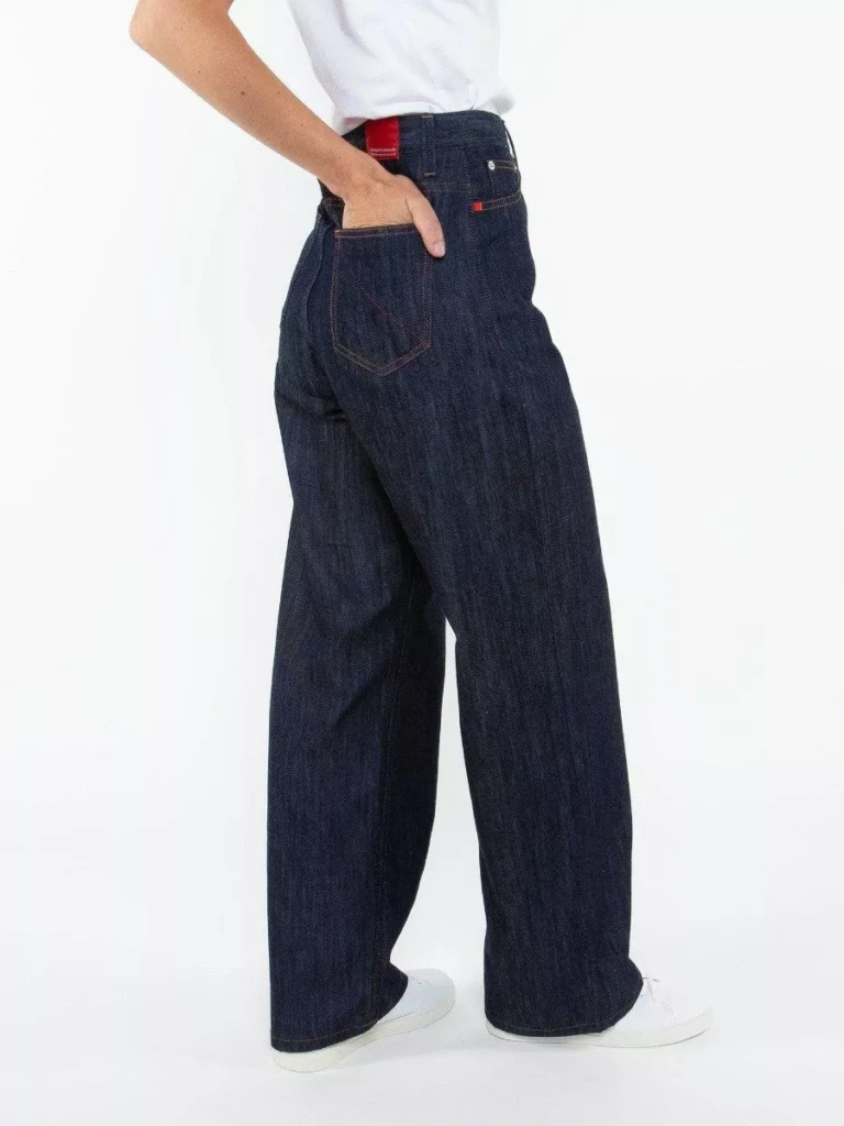 1083 - JEANS LARGE 206H 100 % coton bio superdenim indigo brut femme