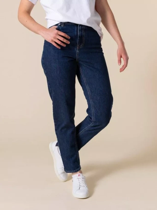 1083 - Jeans mom 208h delave carde 100 %