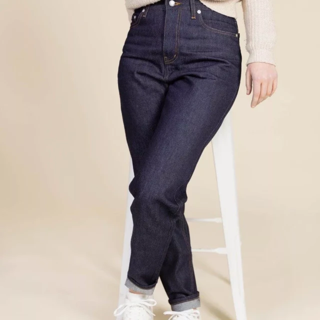 1083 - JEANS MOM 208H 100 % coton bio superdenim indigo brut