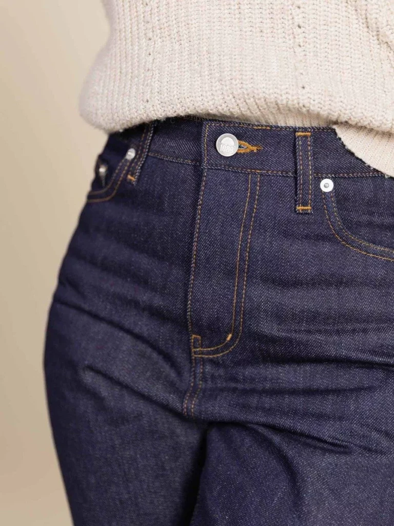 1083 - JEANS MOM 208H 100 % coton bio superdenim indigo brut