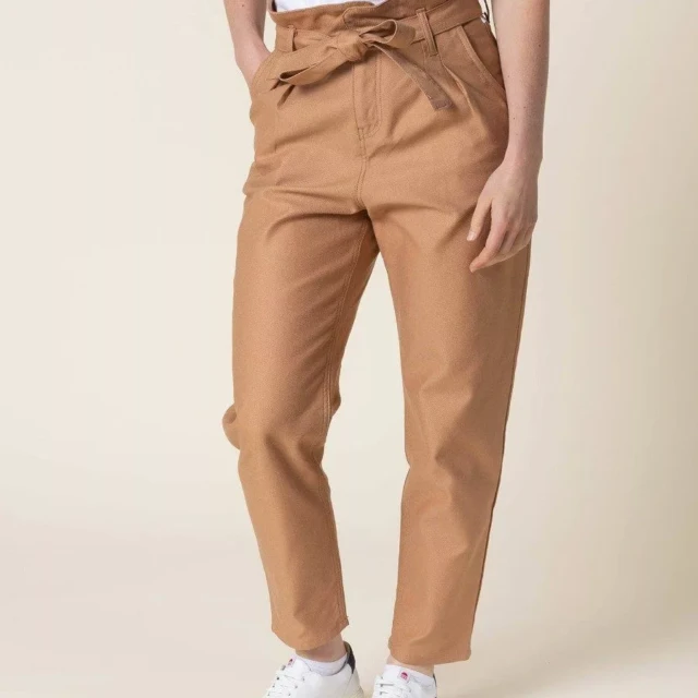1083 - PANTALON NOUE CAROTTE 209H coton bio uni marron argile