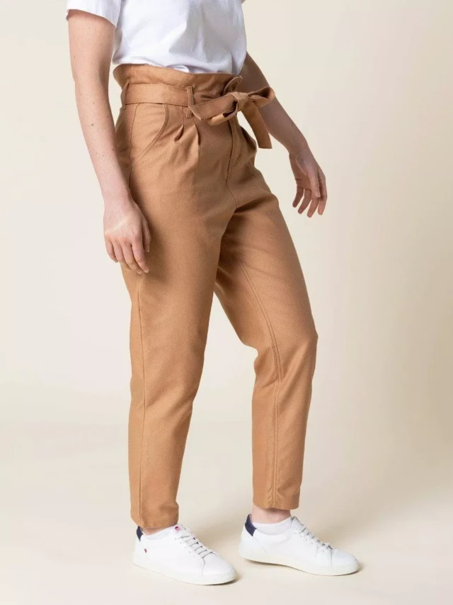 1083 - PANTALON NOUE CAROTTE 209H coton bio uni marron argile