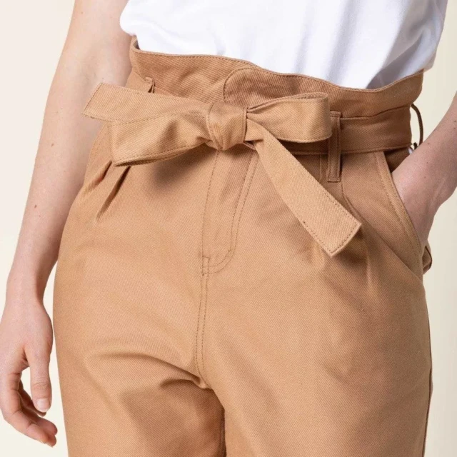 1083 - PANTALON NOUE CAROTTE 209H coton bio uni marron argile