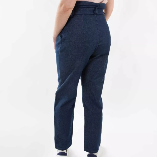 1083 - PANTALON NOUE CAROTTE 209H  coton bio uni bleu