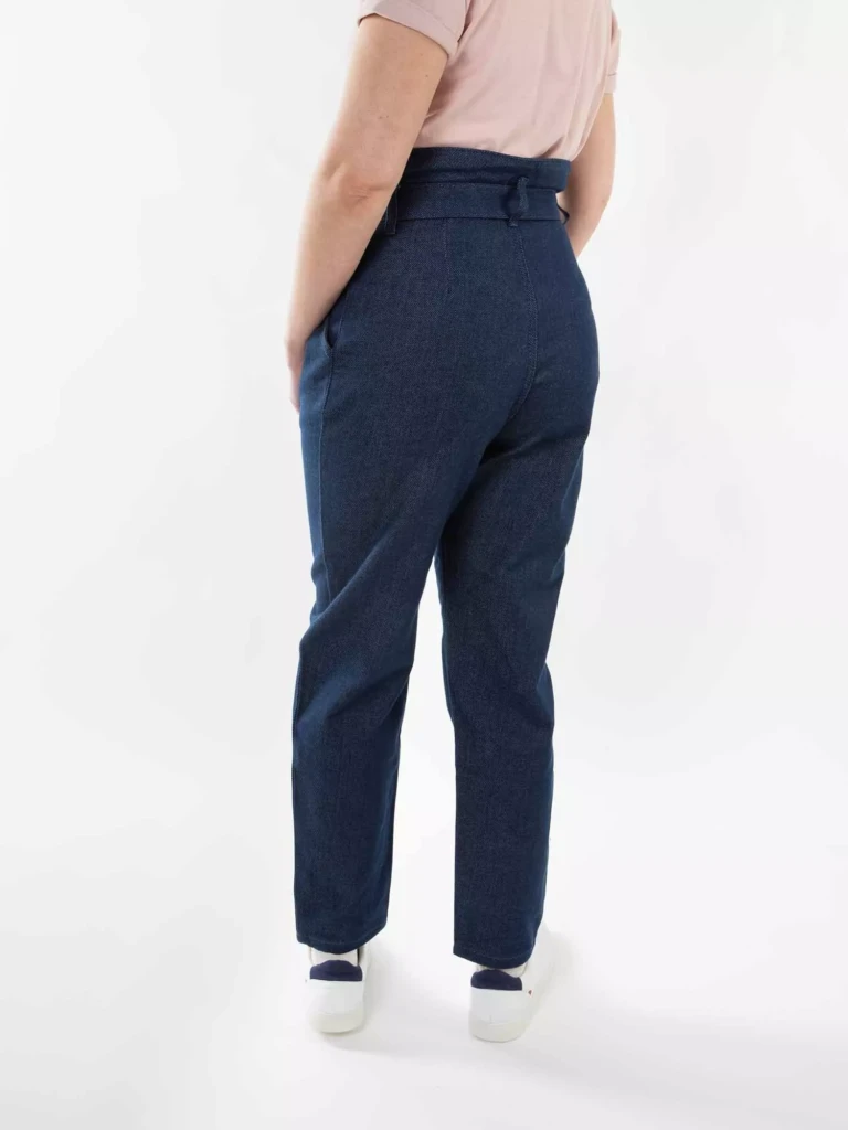 1083 - PANTALON NOUE CAROTTE 209H coton bio uni bleu