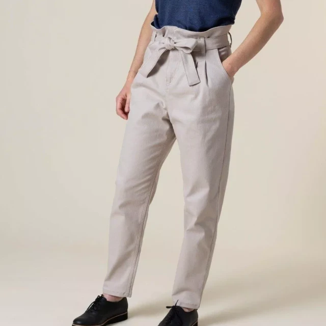 1083 - PANTALON NOUE CAROTTE 209H coton bio uni beige
