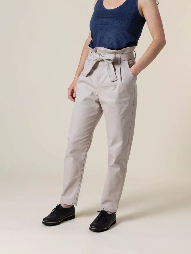 1083 - PANTALON NOUE CAROTTE 209H coton bio uni beige