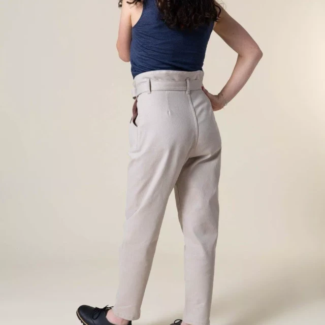 1083 - PANTALON NOUE CAROTTE 209H coton bio uni beige