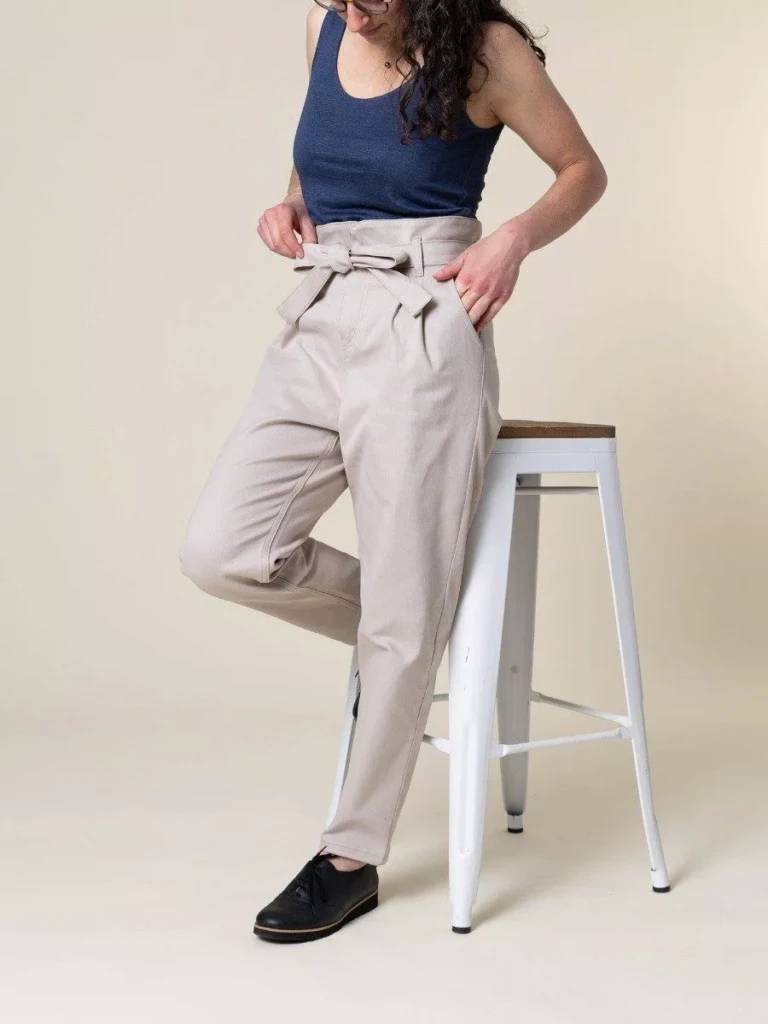 1083 - PANTALON NOUE CAROTTE 209H coton bio uni beige