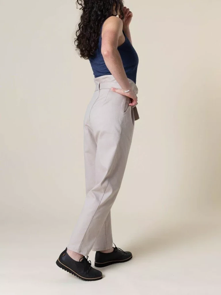 1083 - PANTALON NOUE CAROTTE 209H coton bio uni beige