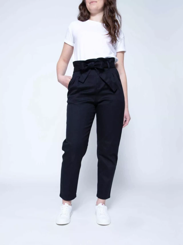 1083 - PANTALON NOUE CAROTTE 209H coton bio filidenim flex uni noir