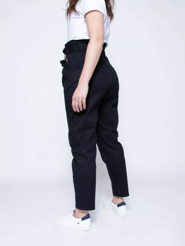 1083 - PANTALON NOUE CAROTTE 209H coton bio filidenim flex uni noir