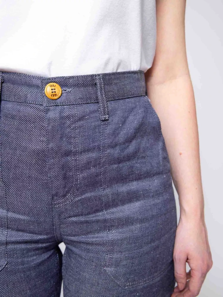 1083 - JEANS LIN LARGE 214H taille haute denimoriginal bleu Femme