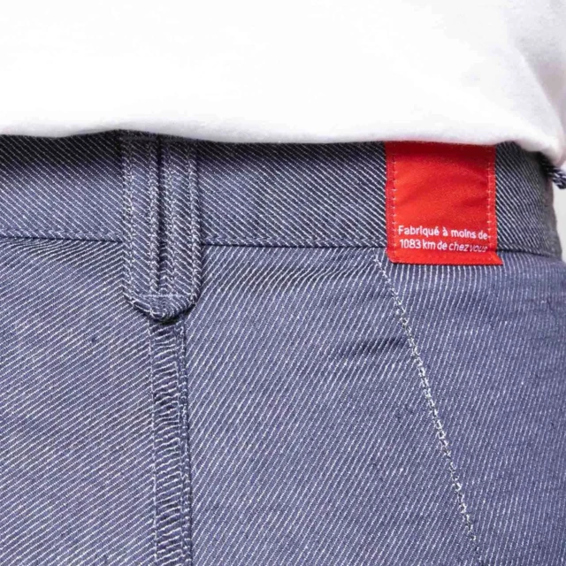 1083 - JEANS LIN LARGE 214H taille haute denimoriginal bleu Femme