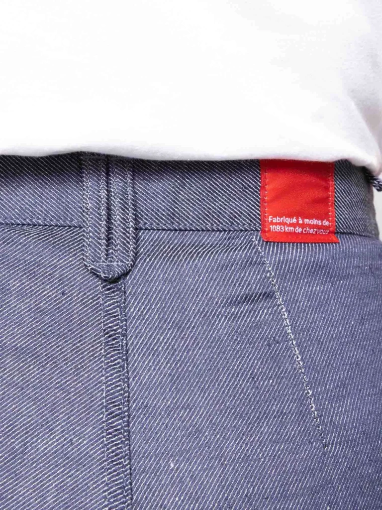 1083 - JEANS LIN LARGE 214H taille haute denimoriginal bleu Femme