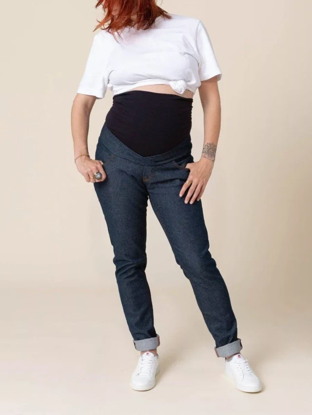 1083 - JEANS GROSSESSE 217N AJUSTE coton bio filidenim flex bleu Femme