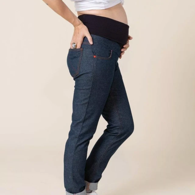 1083 - JEANS GROSSESSE 217N AJUSTE coton bio filidenim flex bleu Femme