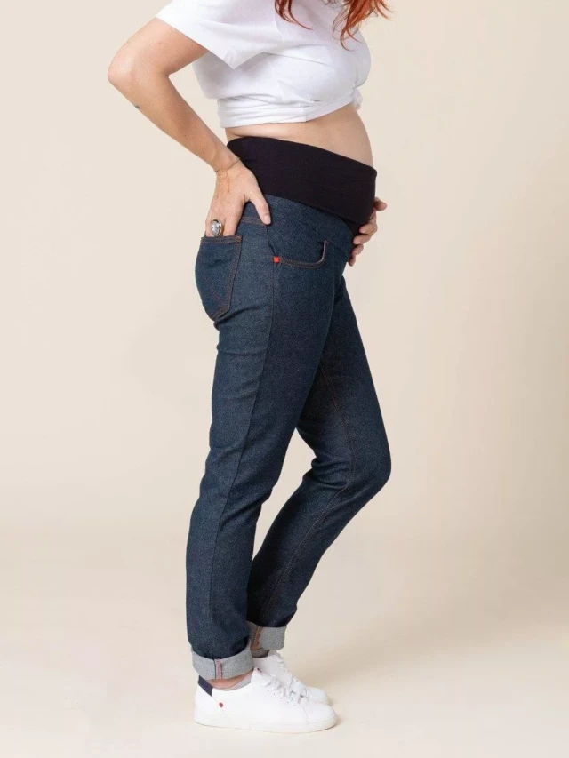 1083 - JEANS GROSSESSE 217N AJUSTE coton bio filidenim flex bleu Femme