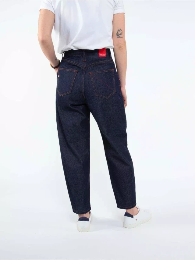1083 - JEANS BALLON CARDE 218H 100 % coton bio superdenim indigo brut