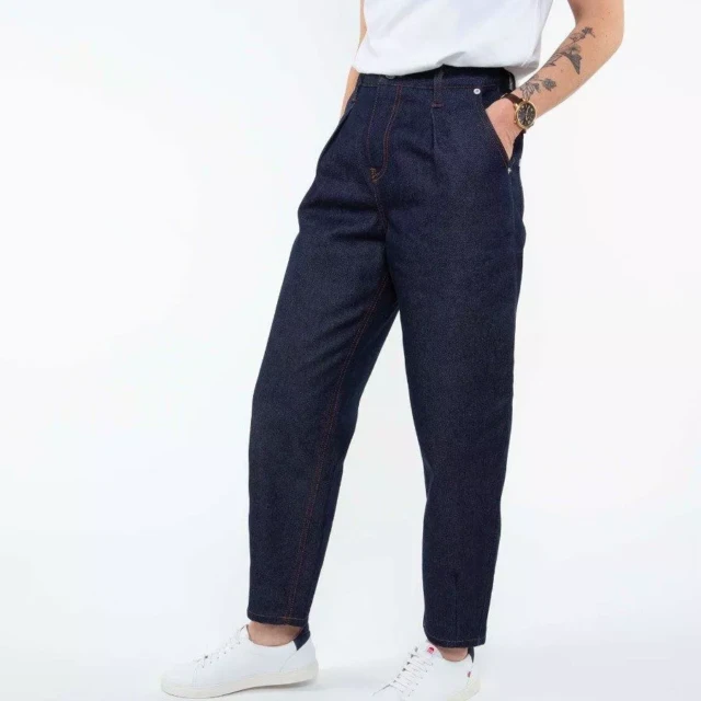 1083 - JEANS BALLON CARDE 218H 100 % coton bio superdenim indigo brut