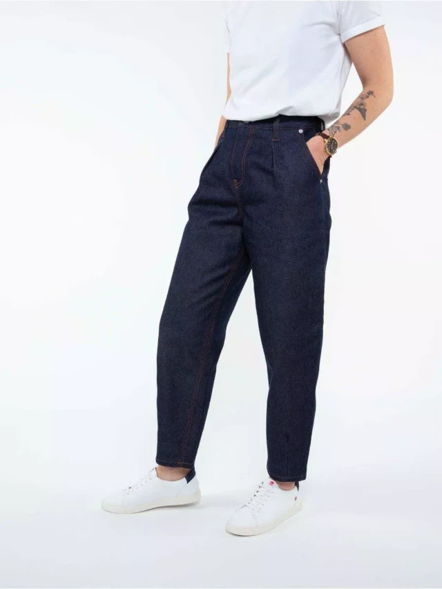 1083 - JEANS BALLON CARDE 218H 100 % coton bio superdenim indigo brut
