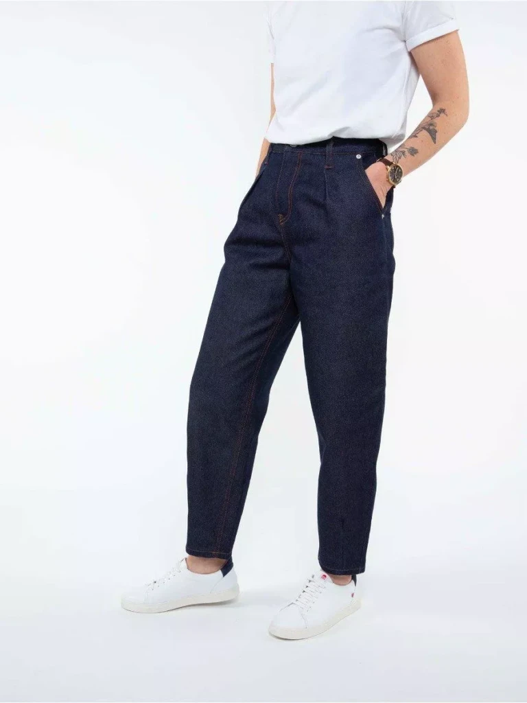 1083 - JEANS BALLON CARDE 218H 100 % coton bio superdenim indigo brut