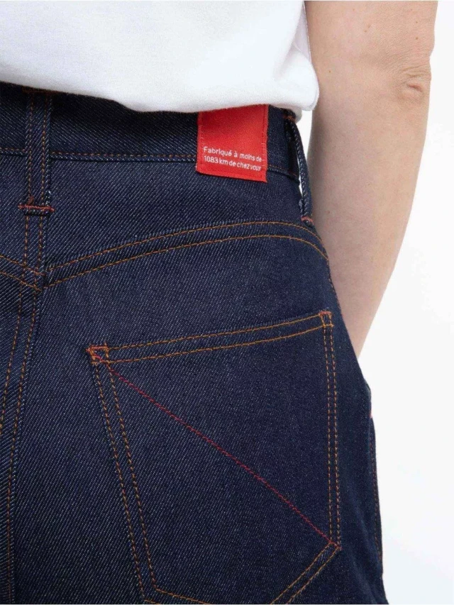 1083 - JEANS BALLON CARDE 218H 100 % coton bio superdenim indigo brut