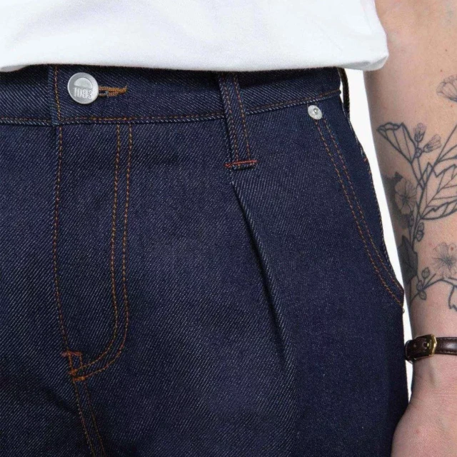 1083 - JEANS BALLON CARDE 218H 100 % coton bio superdenim indigo brut