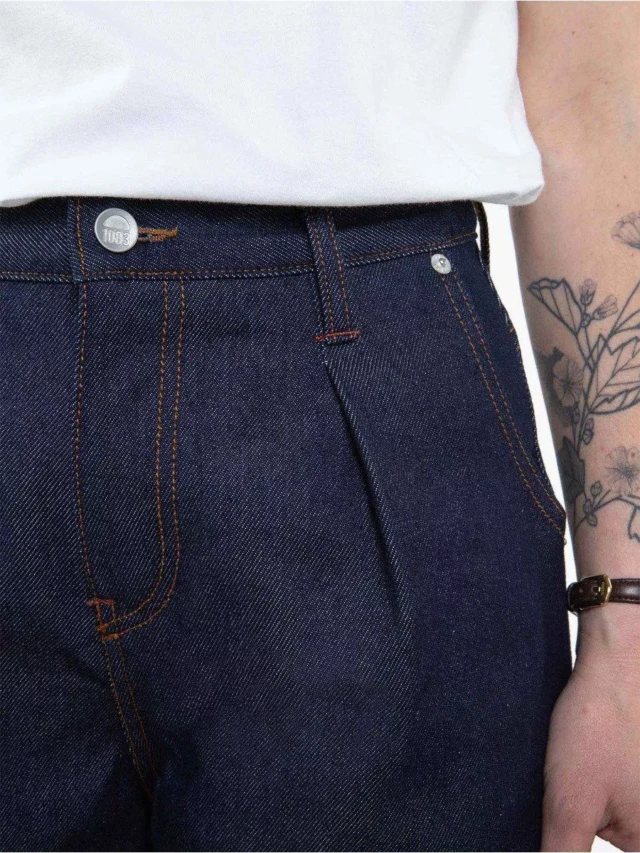 1083 - JEANS BALLON CARDE 218H 100 % coton bio superdenim indigo brut